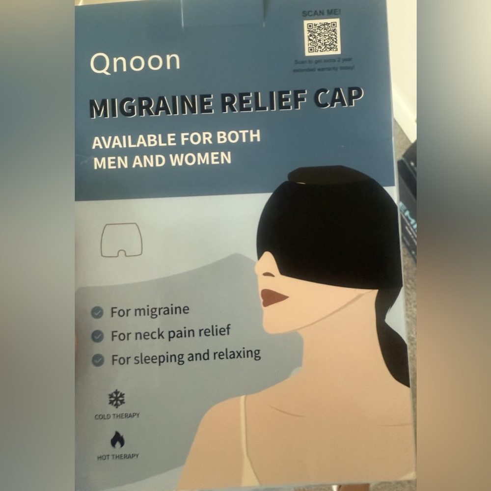 Qnoon Migraine Relief Cap in Black